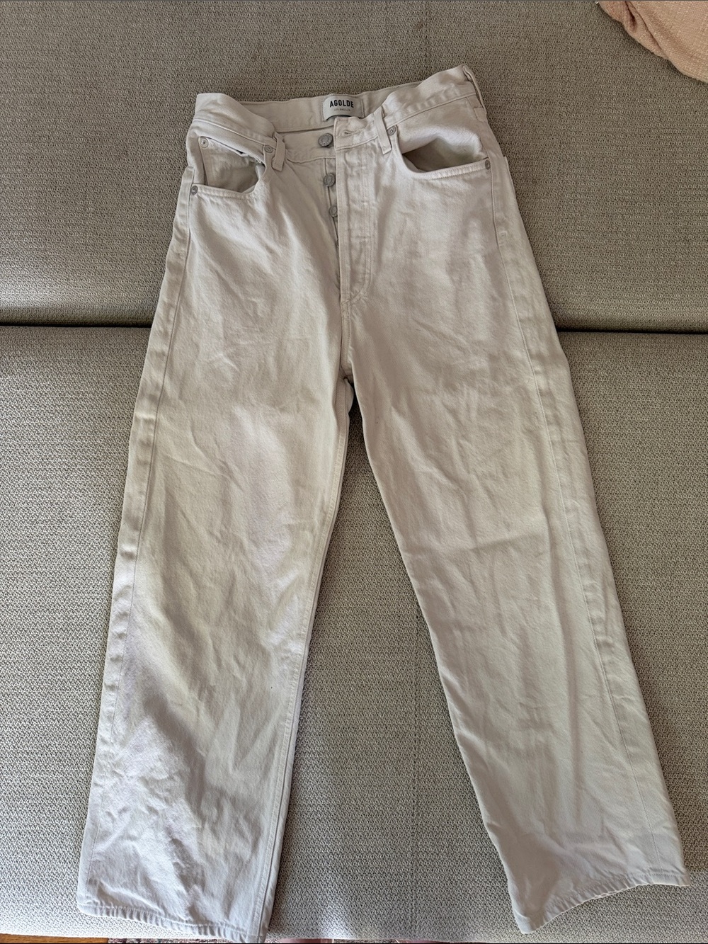 Agolde Off-White High-Rise REN Jeans